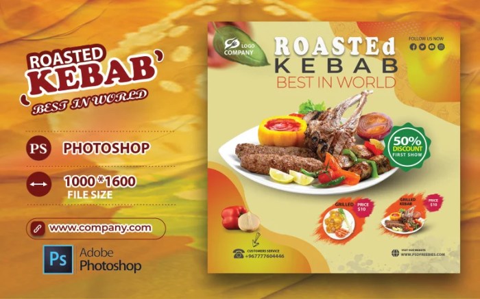 Contoh desain banner kebab