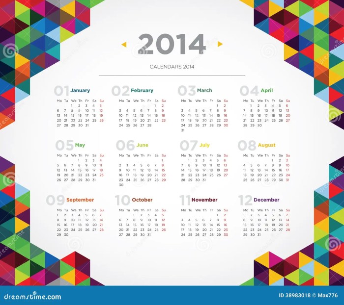 Contoh desain kalender 2014